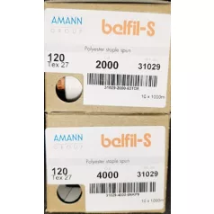   Belfil-S 120-as 10 db x 1000 méter műszál varrócérna Többféle színben. 10 db/doboz Amann (31029) Minőségi cérna