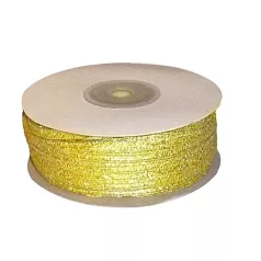  Lurex szalag, 3 mm, arany vagy ezüst, 92 méter/orsó (100 yard) Díszítő, csomagoló szalag lurexes.
