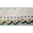 Madeira csipke 15 mm szél, fehér csúcsos minta.  Kód: 433, (9 yard) . Népviselet, blúzok, szoknya alj, textíliák szegése, díszítése.
