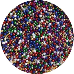   Gyöngy fűzhető 8 mm metál MIX. furat: 2 mm 50 gr/csomag  (kb.: 210 db). Metál színű fűzhető gyöngyök. 