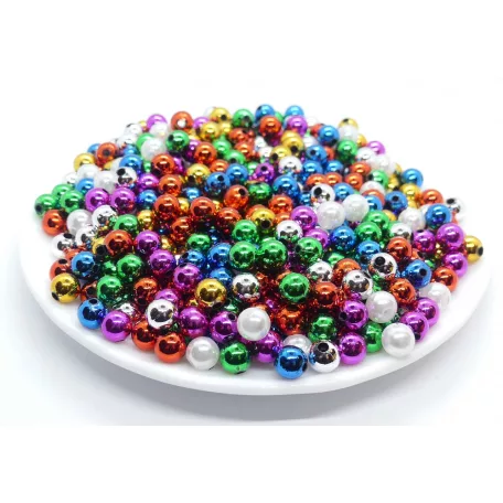 Gyöngy fűzhető 8 mm metál MIX. furat: 2 mm 50 gr/csomag  (kb.: 210 db). Metál színű fűzhető gyöngyök. 