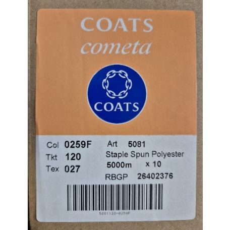 Cometa 120-as fehér varrócérna 5000 méter/kúp  (0259) (10 kúp/doboz) Coats Cometa