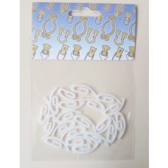 6-os horog, kampó, függöny kellék, fehér. 20 db/csomag