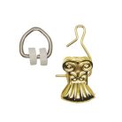 Fém függönycsipesz + görgővel, arany színű mintás.  20 db/csomag