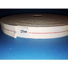 Lámpabél 16 mm, 100 % pamut, nyers (25 méter) 
