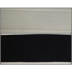   Heveder PP 40 mm "zsákszövésű" fekete vagy nyersfehér. 260 Ft/m  (50 méteres)