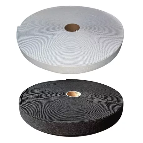 Plüssgumi szalag, 40 mm, fehér vagy fekete (25 m)