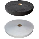 Plüssgumi szalag, 50 mm, fehér vagy fekete ( 25 méteres) 