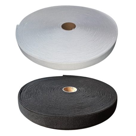 Plüssgumi szalag, 40 mm, fehér vagy fekete (25 m)