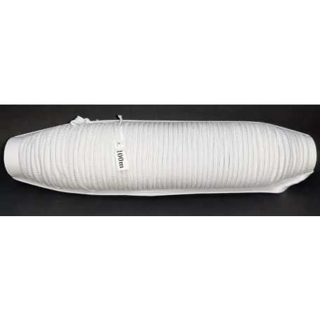 Gumipertli 4,9  mm, raschel szövésű fekete vagy fehér.  ( 100 méter) Lapos gumiszalag. 