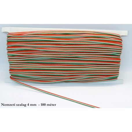Nemzeti szalag 4 mm,  PES.110 Ft/m  (100 méter)