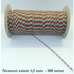   Nemzeti zsinór 1,5 mm vastag, hengeres,  hitelesítő zsinór,  PES (100 méter/orsó)