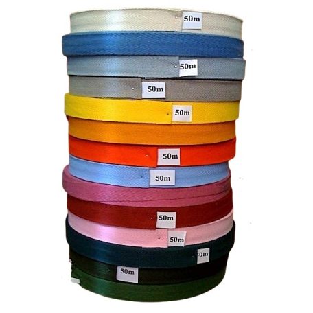 Köpper szalag 15 mm, több színben választható pamut szegőszalag ( 50 méter)