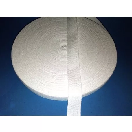 Köpper szalag 20 mm, 100 % pamut, többféle színben, ( 50 méter/tekercs). Szegőszalag.