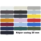 Köpper szalag 20 mm, 100 % pamut, többféle színben, ( 50 méter/tekercs). Szegőszalag.