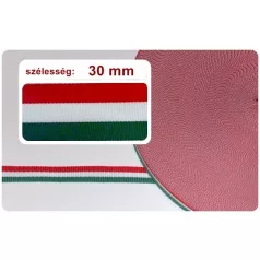   Nemzeti szalag 30 mm széles, ripsz szövésű PES (25 méter / tekercs)