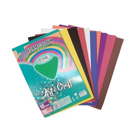 Dekorgumi, habgumi A4-es MIX. 10 különböző szín egy csomagban. Art&Craft Kézműves termék. Foam Colour. Habszivacs