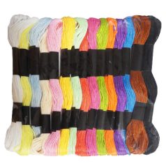   Kreatív osztott hímző fonal mix csomag 15 szín x 8 méter/csomag. 100% pamut. Alap kellék.