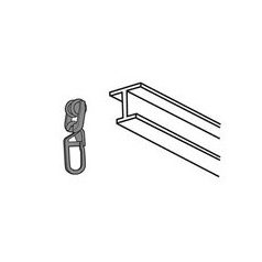   Függönysínhez műanyag T görgő horoggal, fehér, 20 db/cs.  (0693)