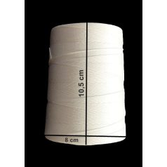   Zsákvarró cérna 30 dkg, 100 %  pamut.  Fehér színű kézműves cérna.  (kb.1000 m) 