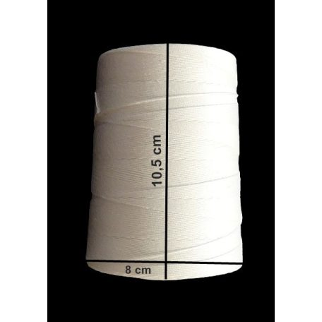 Zsákvarró cérna 30 dkg, 100 %  pamut.  Fehér színű kézműves cérna.  (kb.1000 m) 