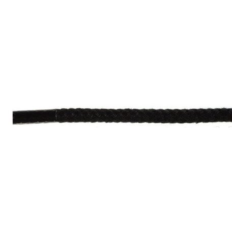 Fekete hengeres vastag cipőfűző 100 cm hosszú 4 mm széles 100 % pamut 1 pár   