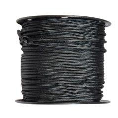   Zsinórkötél 8 mm fonatolt PES (poliészter) kötél, fekete színben. 100 m / orsó. UV álló, nagy szakítószilárdság.