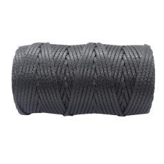   Makramé 3 mm, fekete UV álló zsinór,  fényes PP anyagból strapabíró. Kültérre is. 100 méter/kiszerelés. 