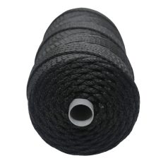   Makramé 3 mm, fekete UV álló zsinór,  fényes PP anyagból strapabíró. Kültérre is. 100 méter/kiszerelés. 