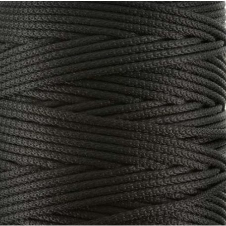 Torlen zsinór 5 mm, polipropilén (PP) laza, táskafül,  zsák behúzó, kapucni zsinór. 100 m . Kötött zsinór. Fehér vagy fekete