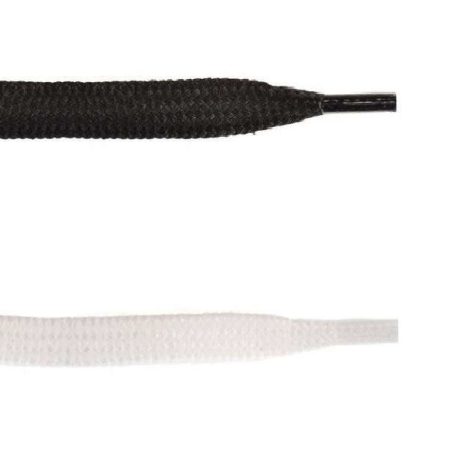 Korcsolya cipőfűző 180 cm hosszú 10 mm széles fehér vagy fekete színben 100 % pamut 