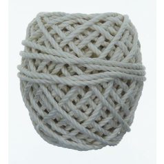   Makramé zsinór sodrott. Átmérő: 4 mm (0,6/3) nyersfehér színű, pamut.  100g/gombolyag . 