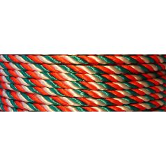   Nemzeti színű sodrott zsinór 3 mm, díszzsinór, PP. (5 métertől)