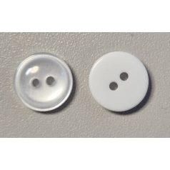  Gyöngyház gomb vékony peremes 2 lyukú átvarrós, 12 mm (20-as) . Blúzgomb.