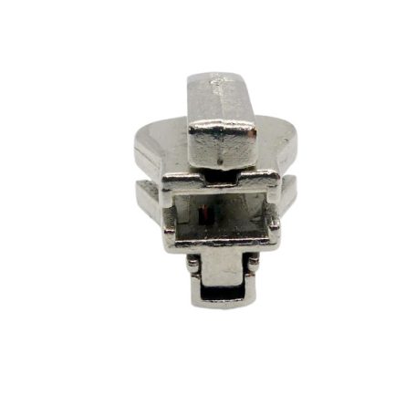 Átfordítható cipzárkocsi  P6-os cipzárhoz. Kétoldalas sátorcipzár-kocsi, ezüst vagy black nikkel színű. 