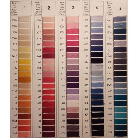 Aspo varrócérna 120-as vastagságú, 100 m/ cséve. Univezális varrodai és háztartási műszálcérna. 5 cséve/szín/doboz 