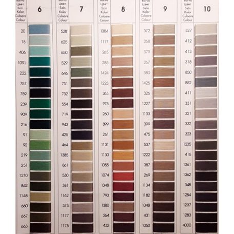 Aspo varrócérna 120-as vastagságú, 100 m/ cséve. Univezális varrodai és háztartási műszálcérna. 5 cséve/szín/doboz 