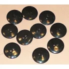Lencsegomb  28-as (17,7 mm) fehér, fekete, átlátszó, kétlyukú, műanyag gomb. 100 db/csomag