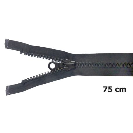P9 bontható nagyfogú cipzár, 75 cm, fekete színben. my zip Italy