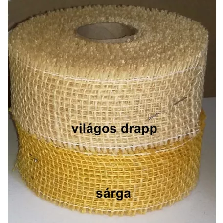 Juta szalag 50 mm x 10 méter, többféle színben természetes dekorkorációs szalag. 9 méteres