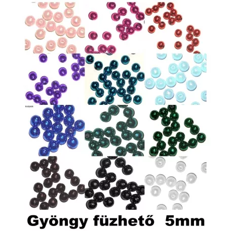Gyöngy 5 mm fűzhető, többféle színben. kb. 250 db Színes tekla gyöngyök. 