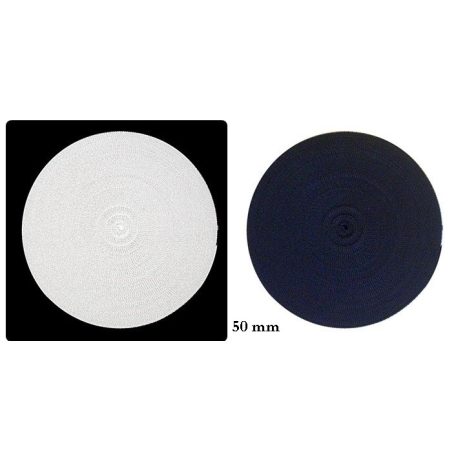 Sávolyheveder 50 mm bodrás fekete vagy fehér 255 Ft/m   (25 méteres) PES 
