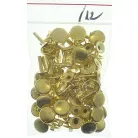 Csőszegecs, bőrszegecs 12 mm (fej)+12 mm (láb), rézarany, vas alapú. (100 pár/csomag)