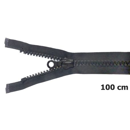 P9 bontható nagyfogú cipzár, 100 cm, fekete színben. my zip Italy