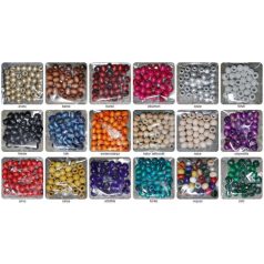   Fagyöngy 8 mm, fűzhető fagolyó 40 db/csomag többféle színben.  Furat: 4,2 mm