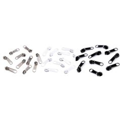   RT0 cipzárkocsi (3-as) laza, fém, fehér, fekete, spirál cipzárhoz (50 db/cs)