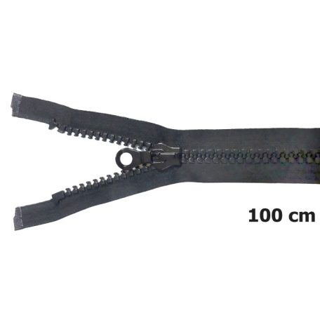 P9 bontható nagyfogú cipzár, 100 cm, fekete színben. my zip Italy