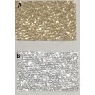 Lurex és metál ferdepánt 20 mm széles behajtott,  arany vagy ezüst színben  (25 m/orsó) Szegőszalag. 