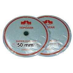   Varrható tépőzár 50 mm fehér vagy  fekete, komplett (kampós+bolyhos)  (25 méteres)