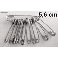 Biztosítótű nikkel 4-es méret.  5,6 cm-es 12 db / csomag